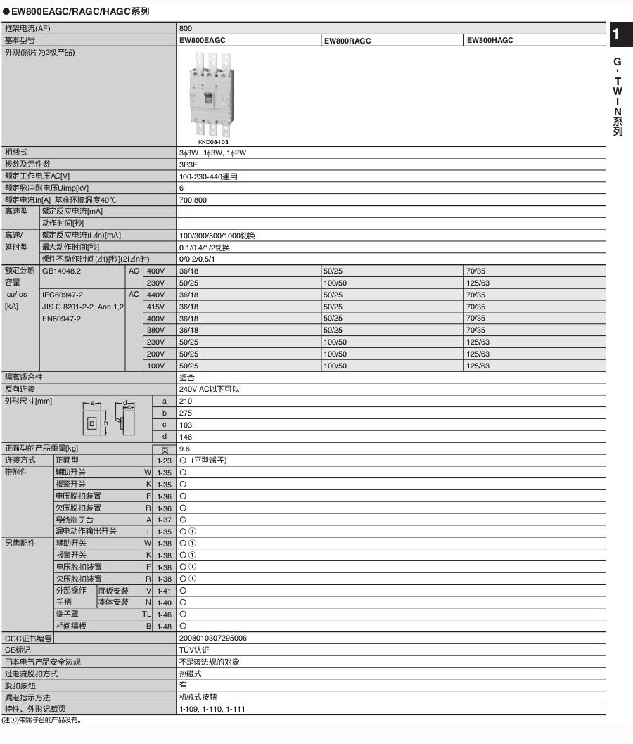 新款富士塑殼及漏電斷路器