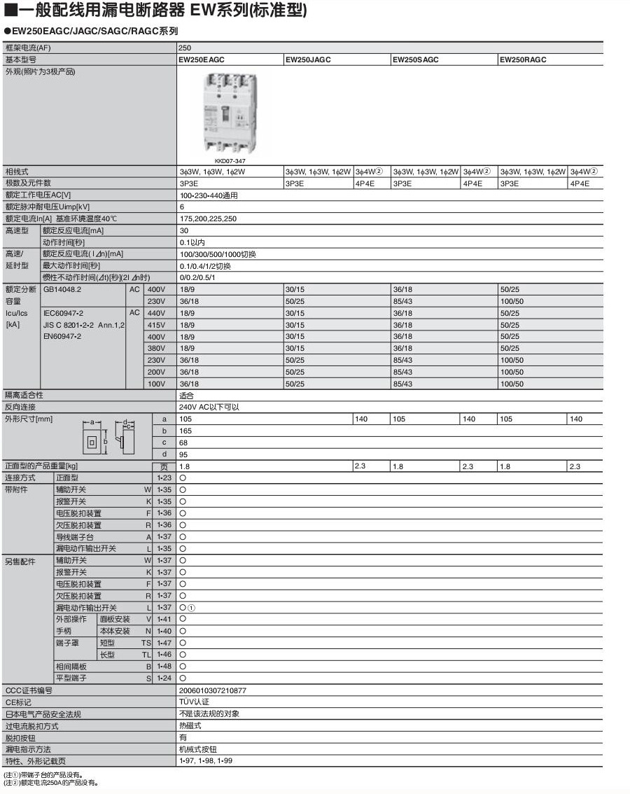 新款富士塑殼及漏電斷路器