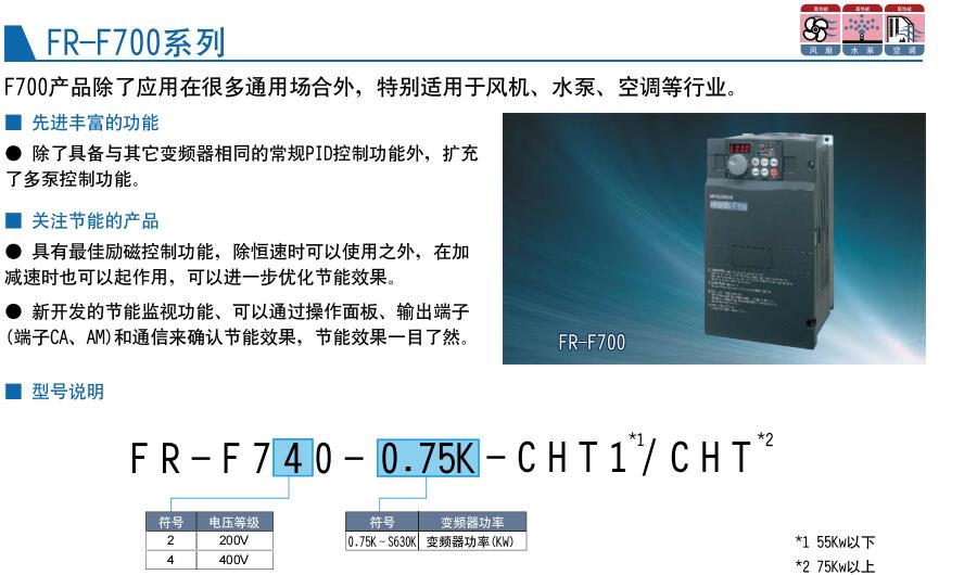 三菱變頻器FR-F700系列